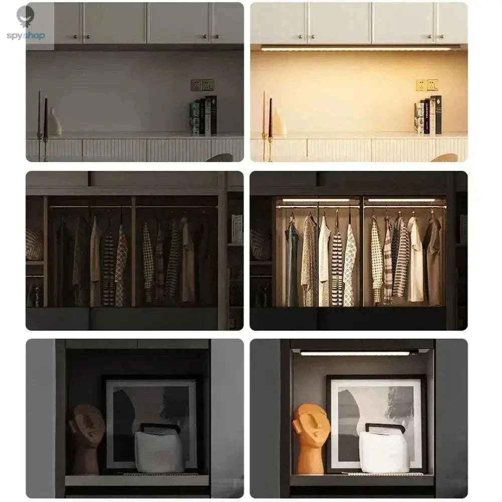 LED Cabinet Light with Motion Sensor, Rechargeable and Slim-Silvery 40CM