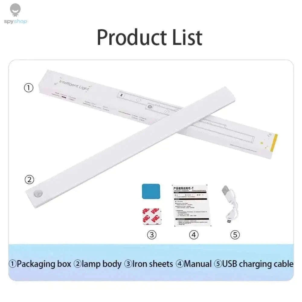 LED Cabinet Light with Motion Sensor, Rechargeable and Slim-Silvery 40CM