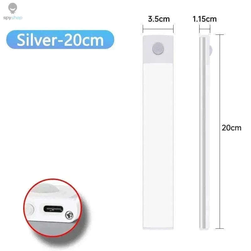 LED Cabinet Light with Motion Sensor, Rechargeable and Slim-Silvery 40CM