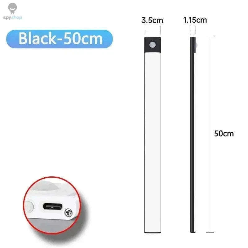 LED Cabinet Light with Motion Sensor, Rechargeable and Slim-Silvery 40CM