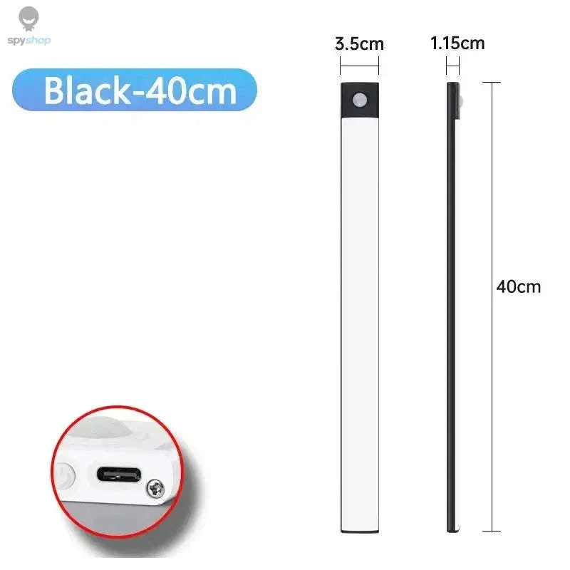 LED Cabinet Light with Motion Sensor – Rechargeable, Slim, Easy Installation-Silvery 40CM