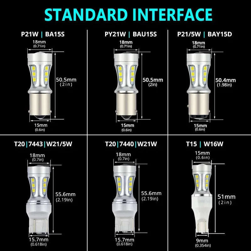 LED Car Signal Bulb 1300Lm 5W 12V/24V-WHITE / T20 7440 W21W