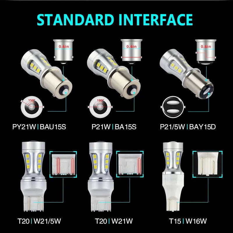 LED Car Signal Bulb 1300Lm 5W 12V/24V-WHITE / T20 7440 W21W