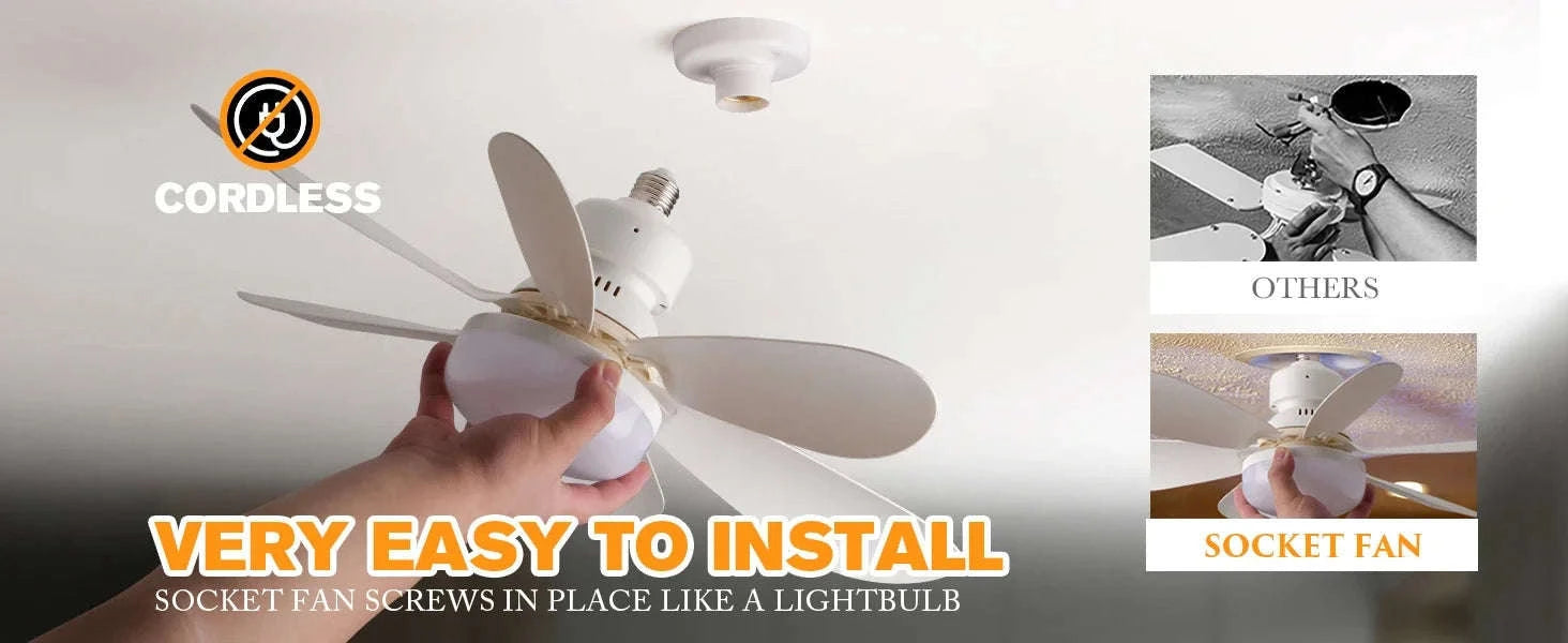 LED Ceiling Fan Light with Dimming Remote-white / 52cm
