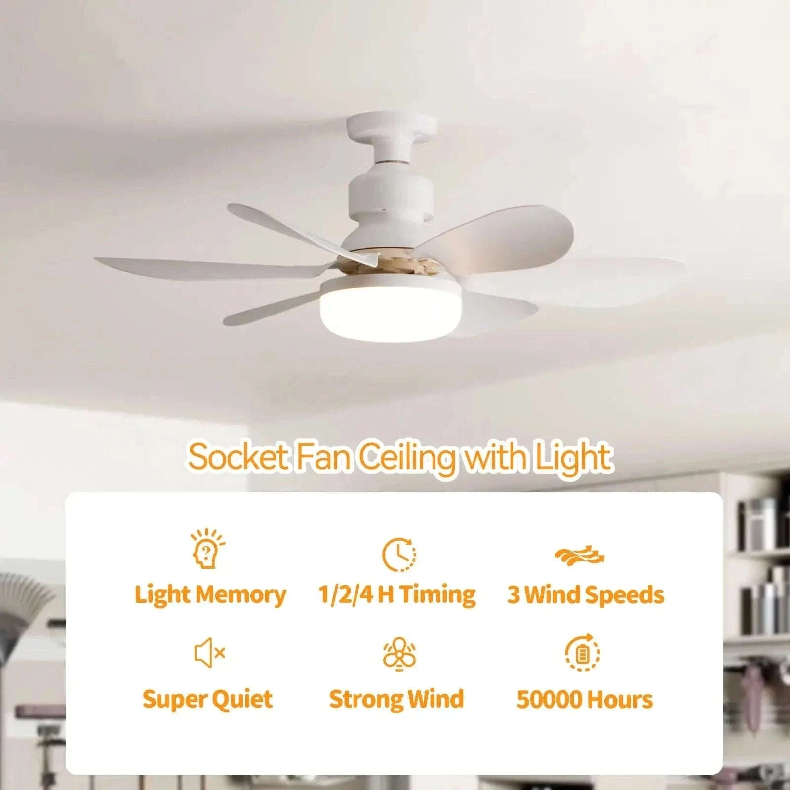 LED Ceiling Fan Light with Remote Dimming Control-white / 52cm
