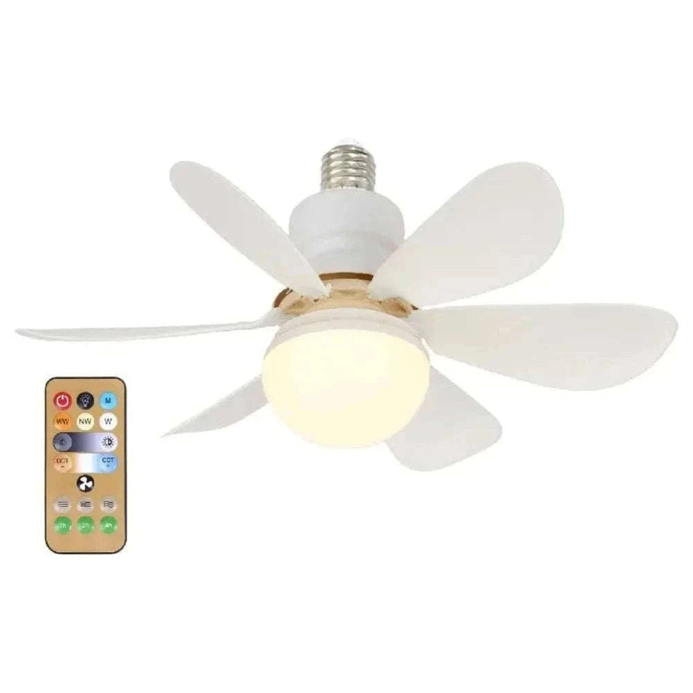 LED Ceiling Fan Light with Remote Dimming Control-white / 52cm