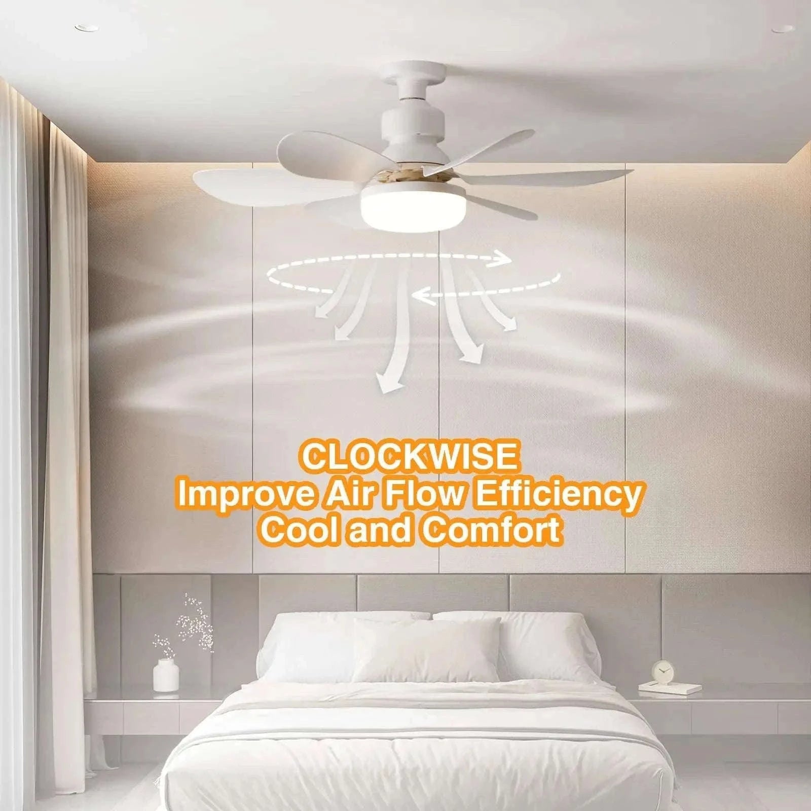 LED Ceiling Fan Light with Remote Dimming Control-white / 52cm