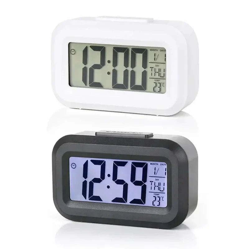 LED Digital Alarm Clock with Temperature, Calendar & Snooze-United States / Pink