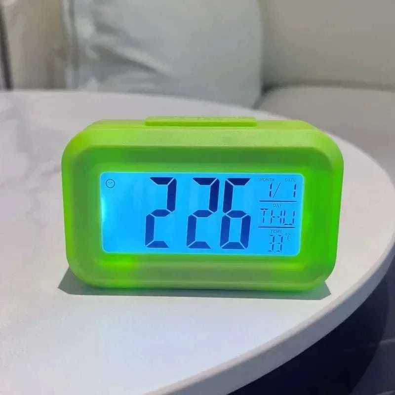 LED Digital Alarm Clock with Temperature, Calendar & Snooze-United States / Pink