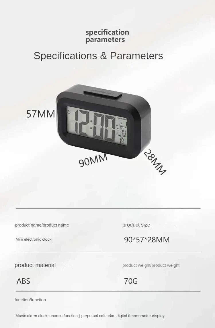 LED Digital Alarm Clock with Temperature, Calendar & Snooze-United States / Pink