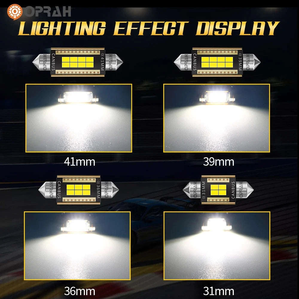LED Festoon Car Lights 31/36/39/41mm 12V/24V-31mm / 2 pieces / 2PCS White