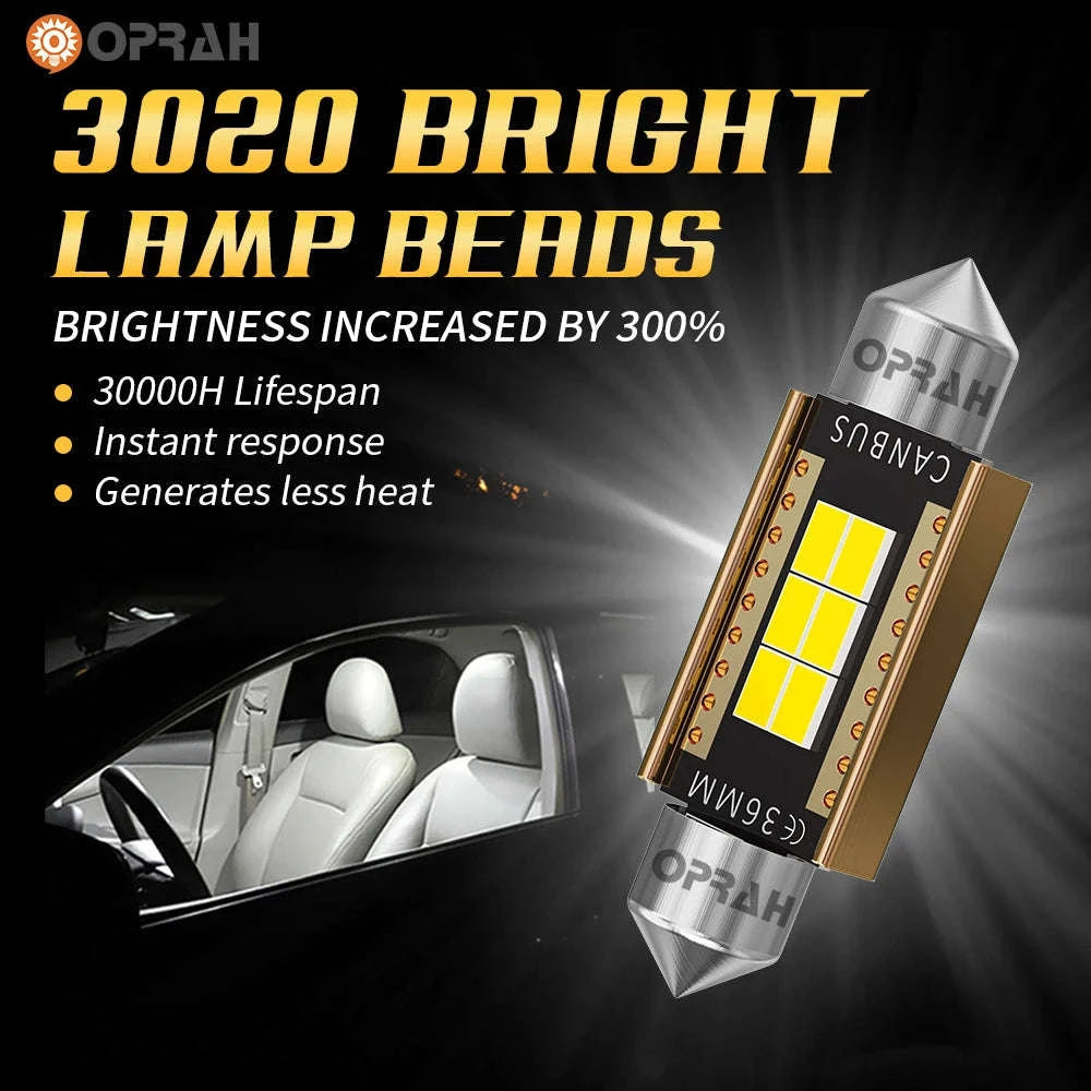 LED Festoon Car Lights 31/36/39/41mm 12V/24V-31mm / 2 pieces / 2PCS White