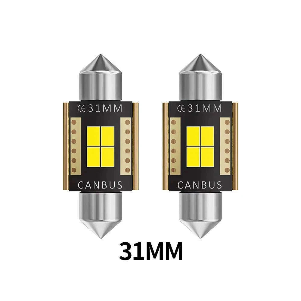 LED Festoon Car Lights 31/36/39/41mm 12V/24V-31mm / 2 pieces / 2PCS White
