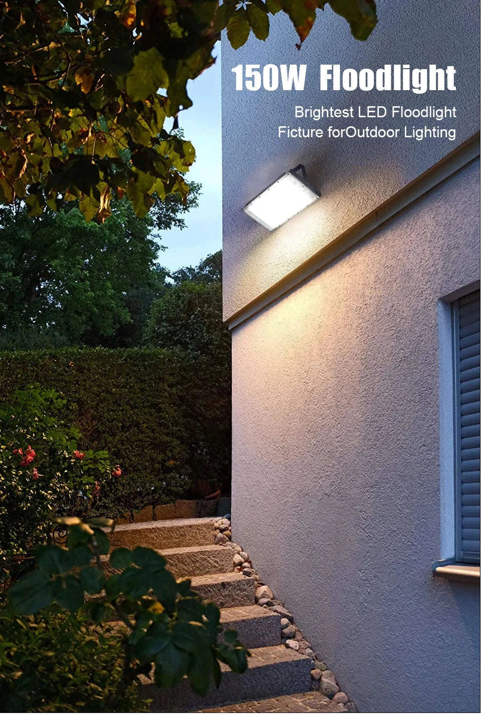 LED Flood Light Outdoor Waterproof Spotlight-1pcs / Warm White (2700-3500K) / 150W
