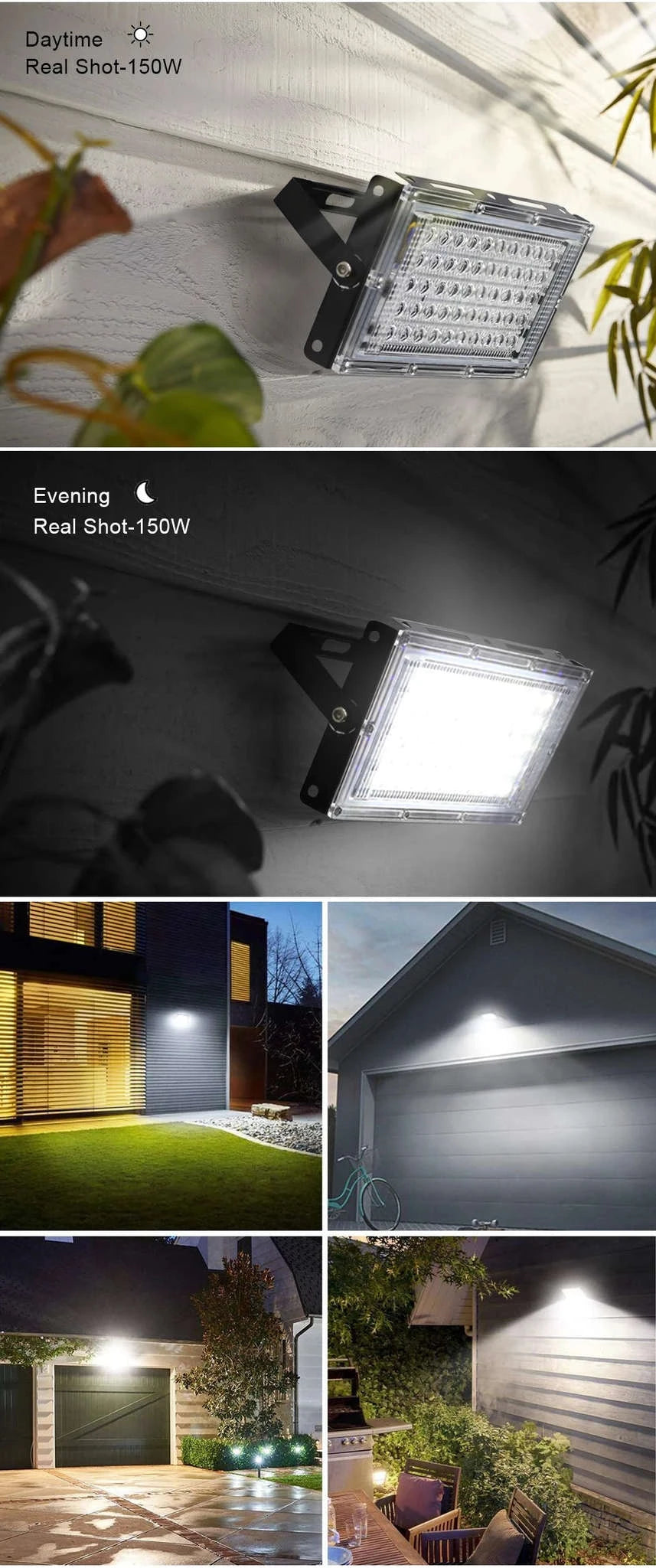LED Flood Light Outdoor Waterproof Spotlight-1pcs / Warm White (2700-3500K) / 150W