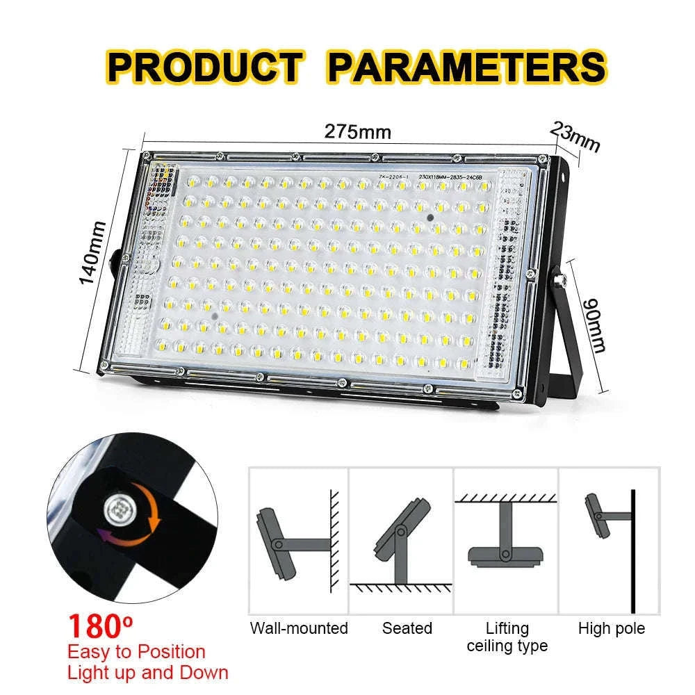 LED Flood Light Outdoor Waterproof Spotlight for Bright Coverage-1pcs / Warm White (2700-3500K) / 150W