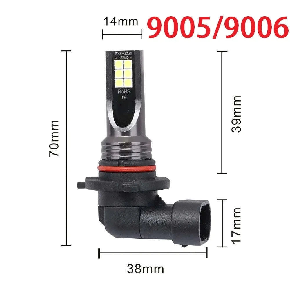 LED Fog Lights H8/H11/H16/9005/9006, 6000K White-9006/HB4 / 25000K White