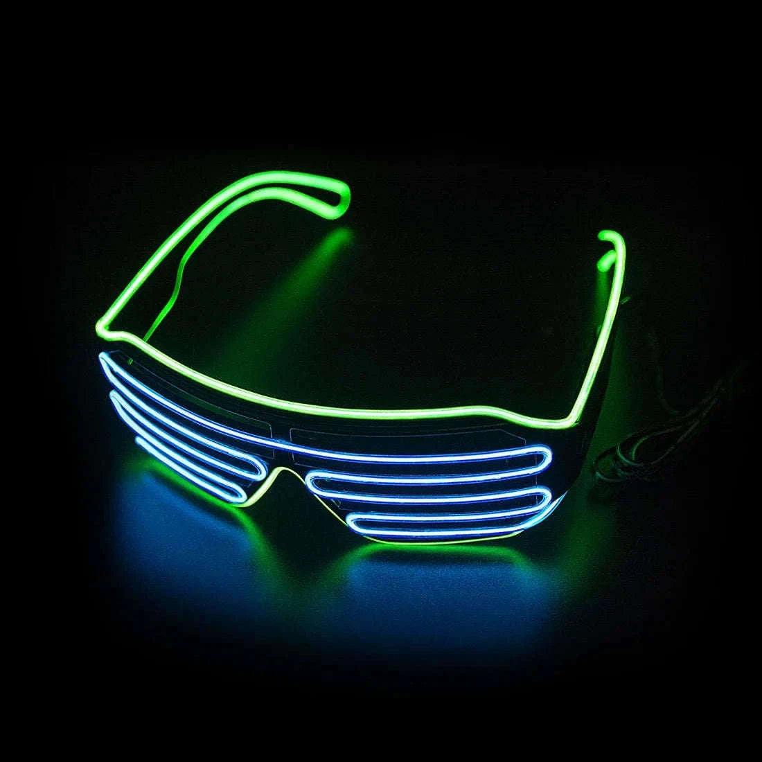LED Glowing Glasses Neon Party Sunglasses for Events-15cm / Ice blue and pink