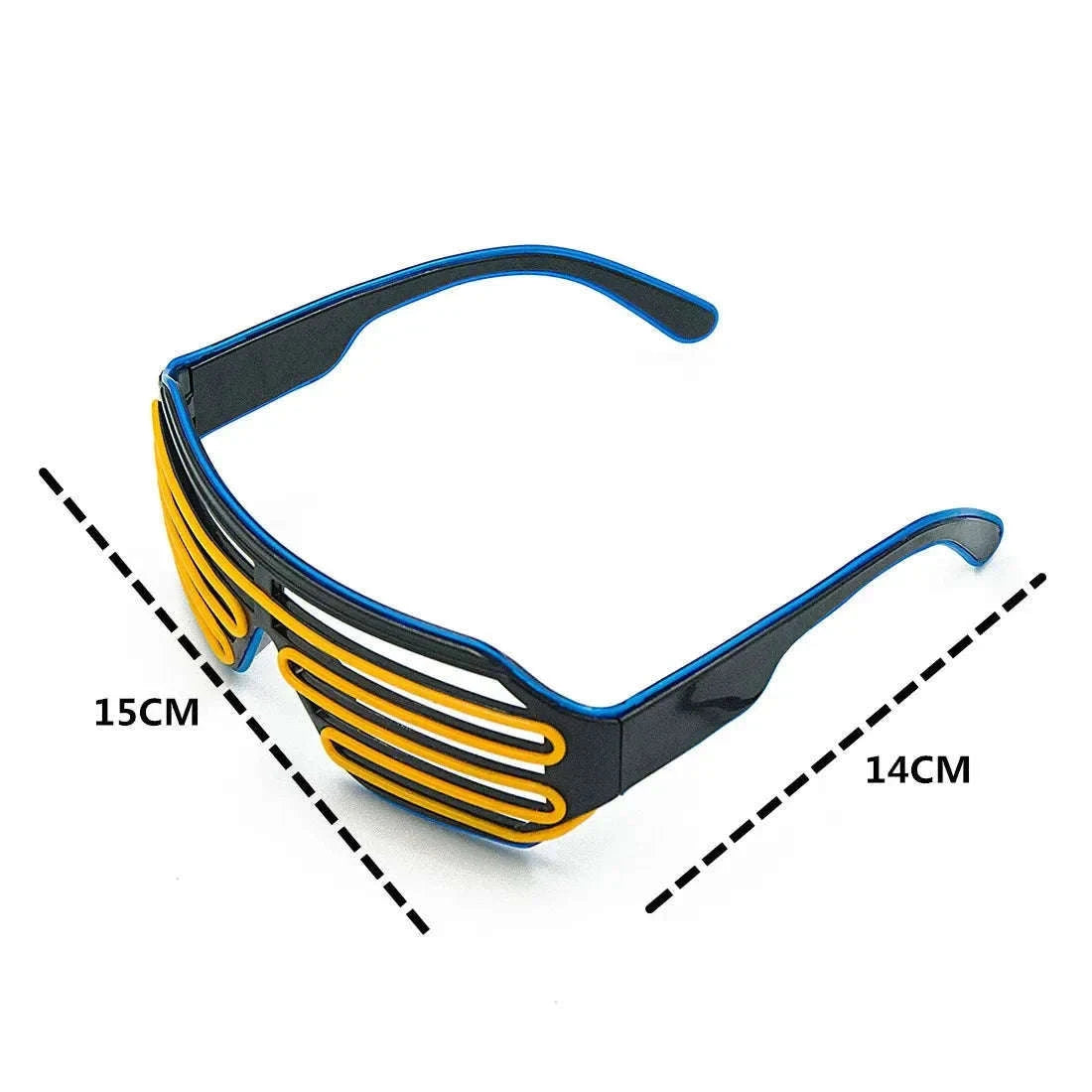LED Glowing Glasses Neon Party Sunglasses for Events-15cm / Ice blue and pink