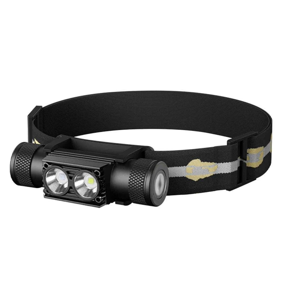 LED Headlamp High Power White Blue Rechargeable USB Type-C-No Battery