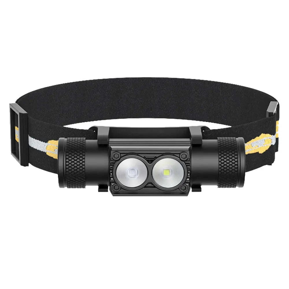 LED Headlamp High Power White Blue Rechargeable USB Type-C-No Battery