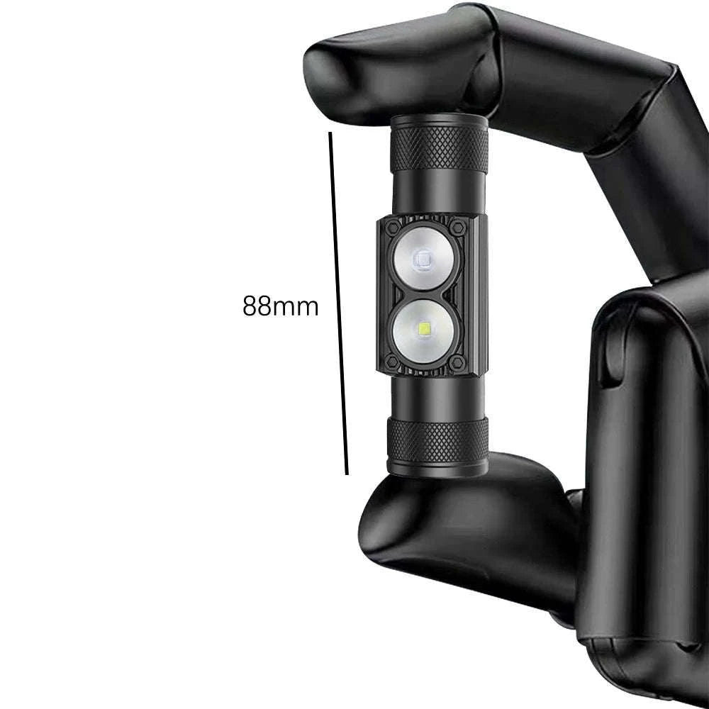 LED Headlamp High Power White Blue Rechargeable USB Type-C-No Battery