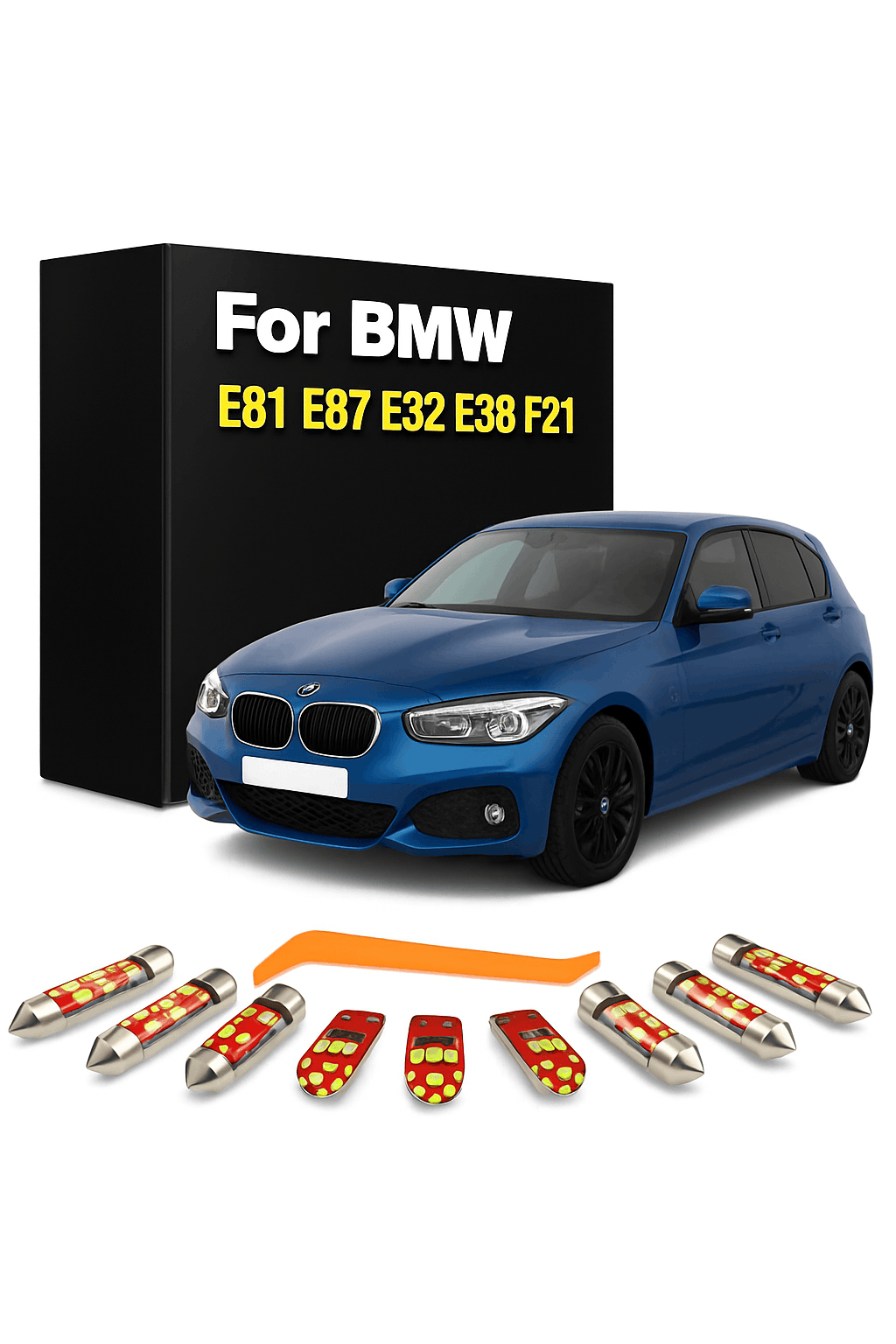 LED Interior Light Kit for 1 Series E81 E87 E82 E88 F20 F21 2003-2014-White / F20 F21 Hatchback 8P