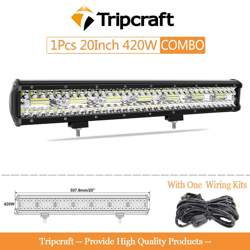LED Light Bar Combo Beam 4-28 Inch for Off-Road Vehicles-1pc 20in 420w / Germany