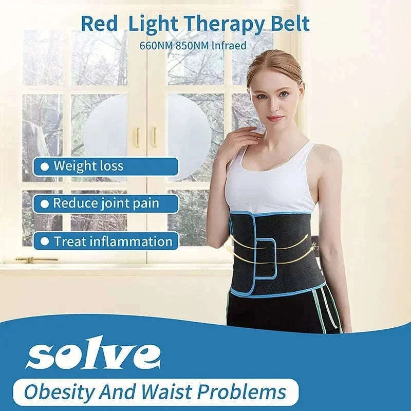 LED Light Therapy Belt for Pain Relief & Body Support-BLACK-EU