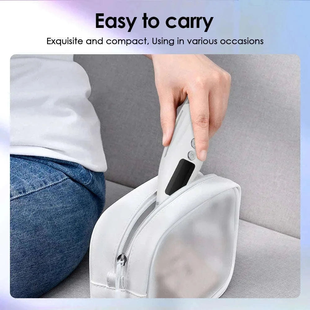 LED Light Therapy Face Neck Massager for Daily Skin Care-White