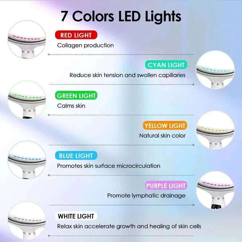 LED Light Therapy Face Neck Massager for Daily Skin Care-White