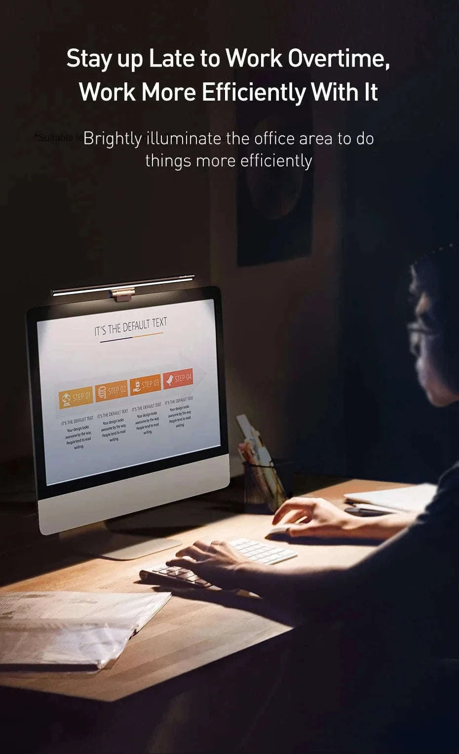LED Monitor Light Bar with Adjustable Color & Touch Dimming-No Adapter / 0-5W