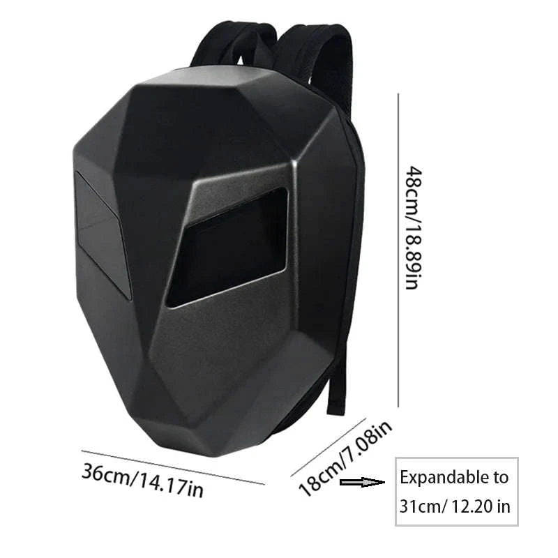 LED Motorcycle Backpack with Programmable Display & Hard Shell-black / france