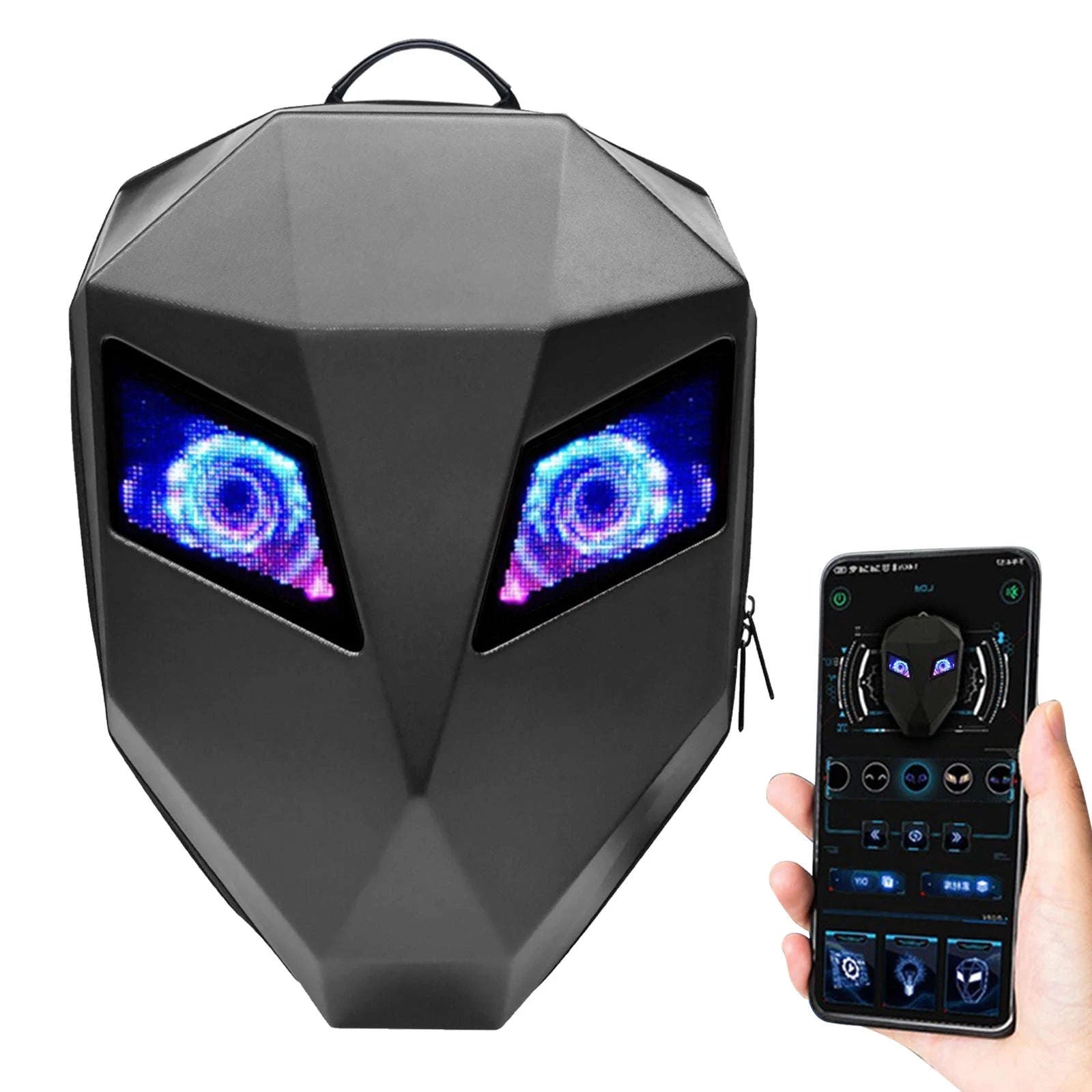 LED Motorcycle Backpack with Programmable Display & Hard Shell-black / france