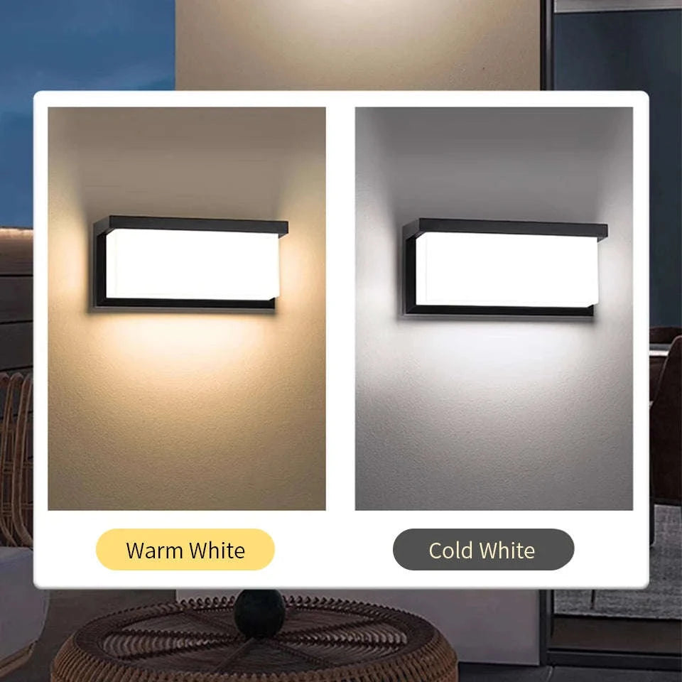 LED Outdoor Wall Light with PIR Motion Sensor-No Sensor / Model G / Warm White