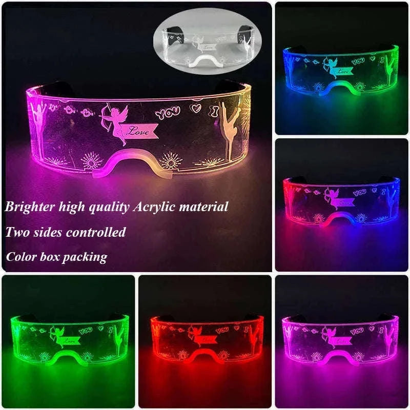 LED Party Glasses with Colorful Glow and Multiple Light Modes-high quality Type B