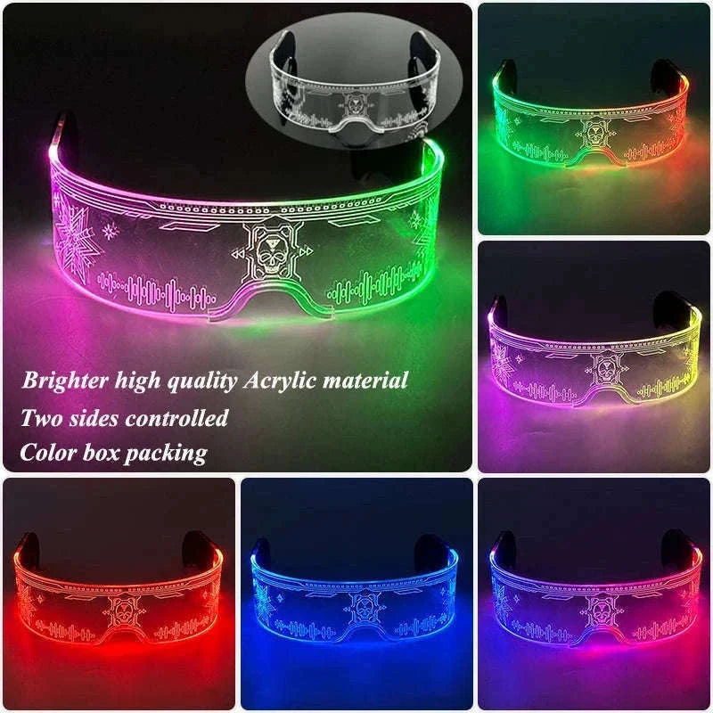 LED Party Glasses with Colorful Glow and Multiple Light Modes-high quality Type B
