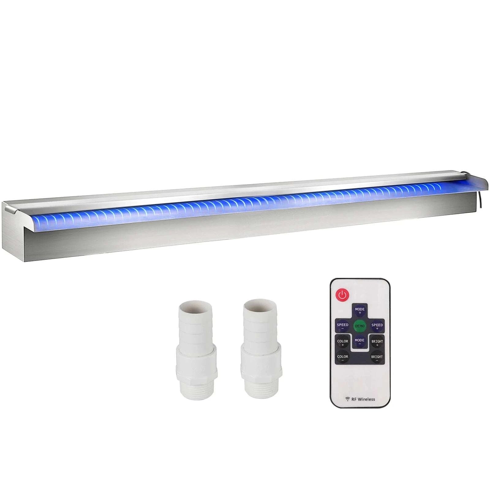 LED Pool Fountain Waterfall 59" Stainless Steel Color Changing Light-SWLED300 / United States
