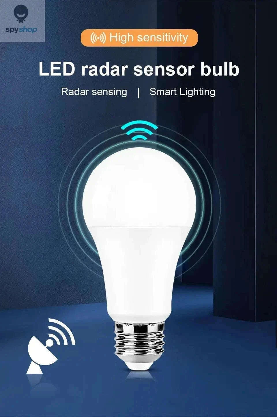 LED Radar Motion Sensor Bulb for Automatic Hands-Free Lighting-Radar motion / Warm White / AC220V(175-265V)