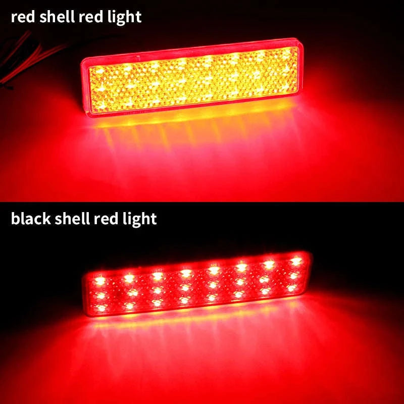 LED Rear Bumper Reflector Tail Light Pair for Compatible Vans-2PCS Black Lens