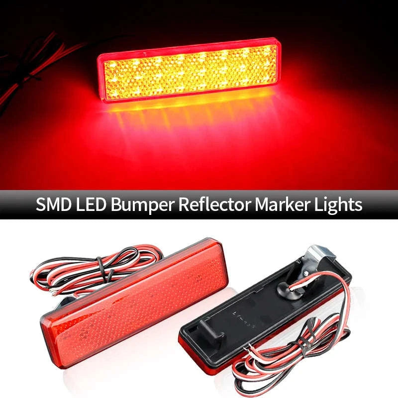 LED Rear Bumper Reflector Tail Light Pair for Compatible Vans-2PCS Black Lens