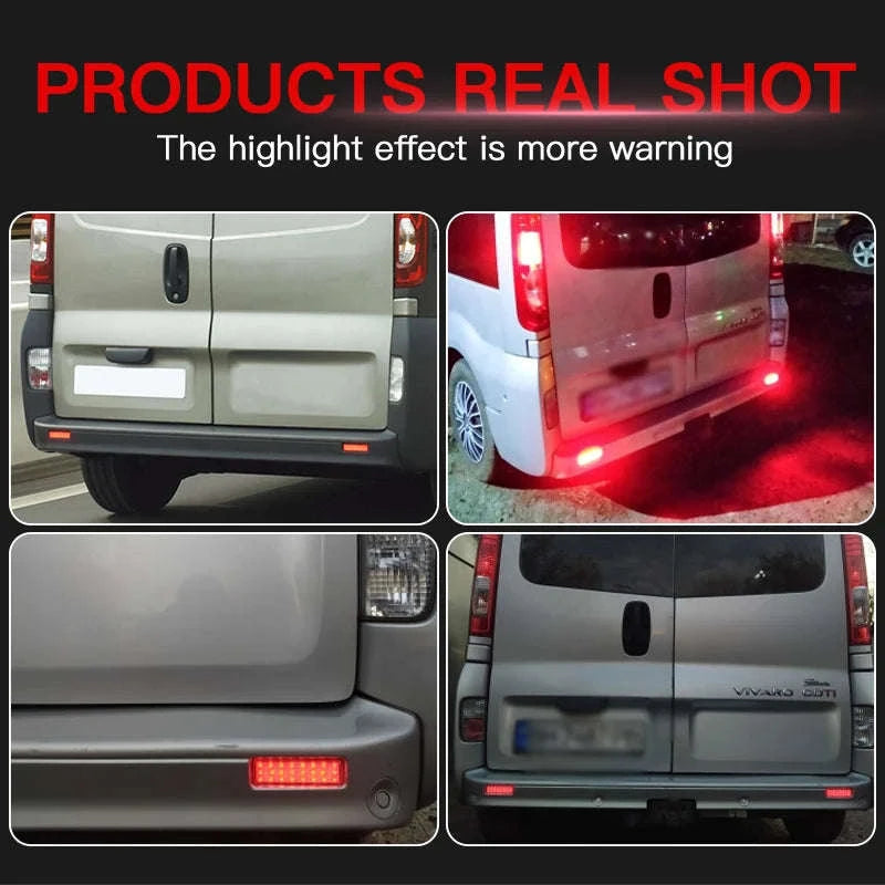 LED Rear Bumper Reflector Tail Light Pair for Compatible Vans-2PCS Black Lens