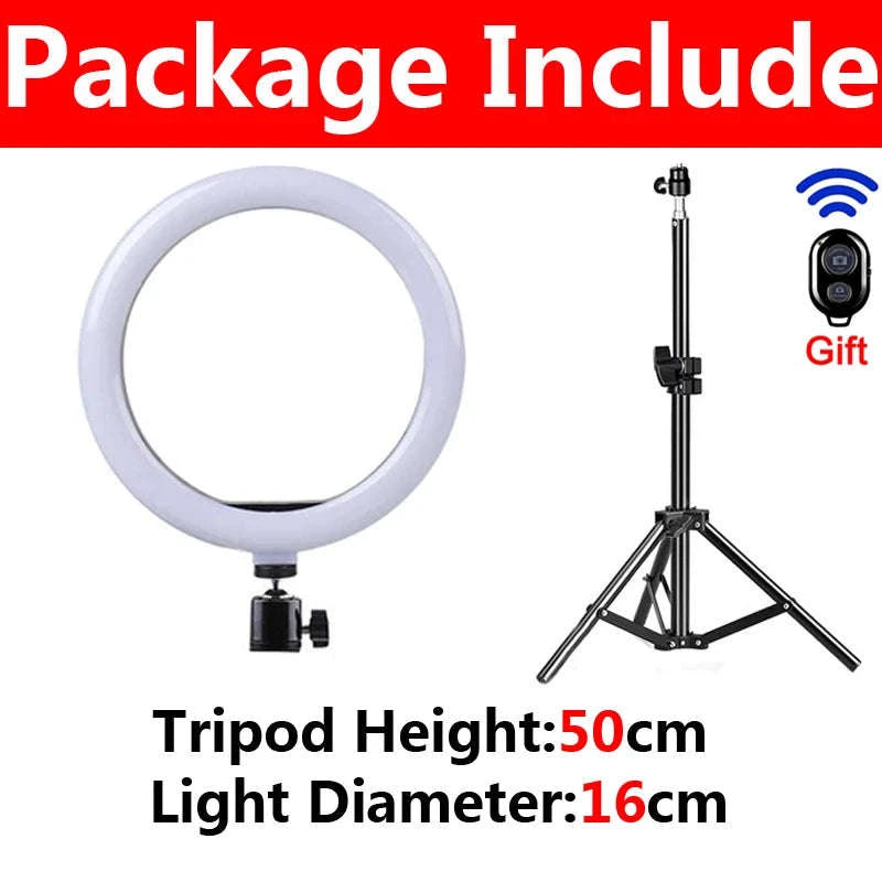 LED Selfie Ring Light with Bluetooth Remote Control-C-16cm