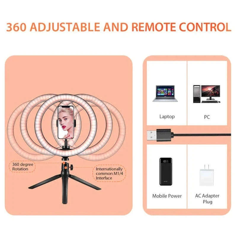 LED Selfie Ring Light with Bluetooth Remote Control-C-16cm