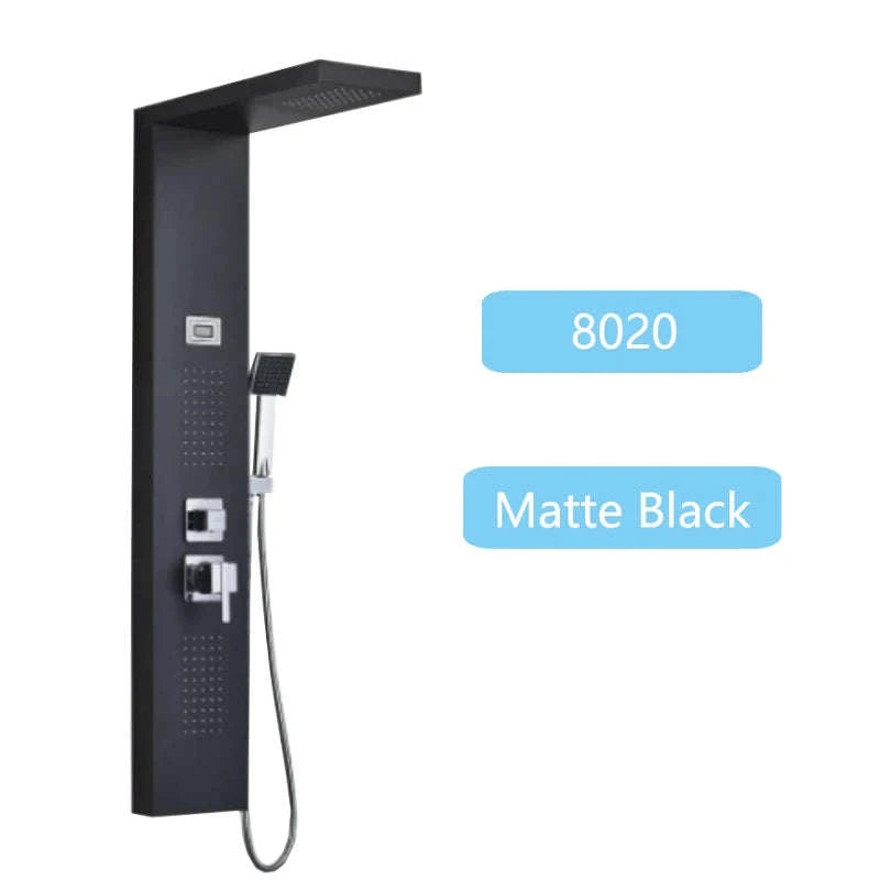 LED Shower Panel Massage Jet Shower System-Black 8804 / United States
