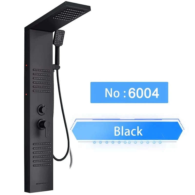 LED Shower Panel Massage Jet Shower System-Black 8804 / United States