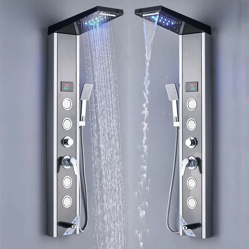 LED Shower Panel Massage Jet Shower System-Black 8804 / United States