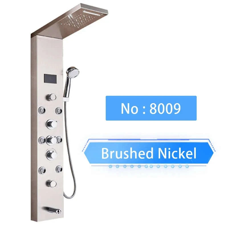 LED Shower Panel Massage Jet Shower System-Black 8804 / United States