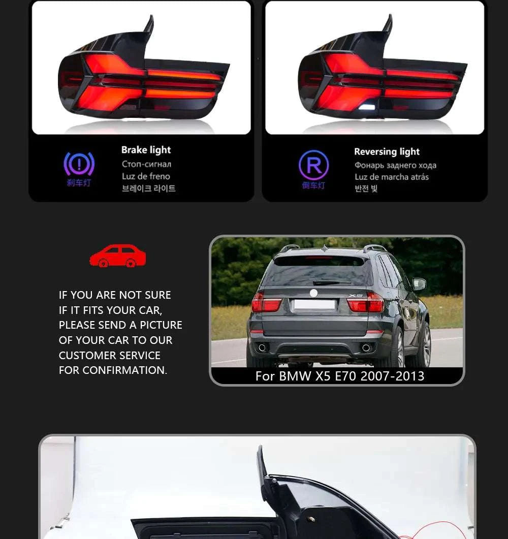 LED Tail Light Upgrade for BMW X5 E70 2007–2013 Dynamic Signal-United States / For X5 E70