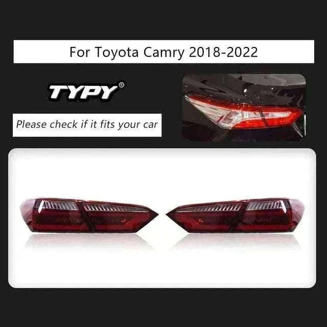 LED Tail Lights for Toyota Camry 2018–2022 with DRL Upgrade-Smoke / 1 set / China Mainland